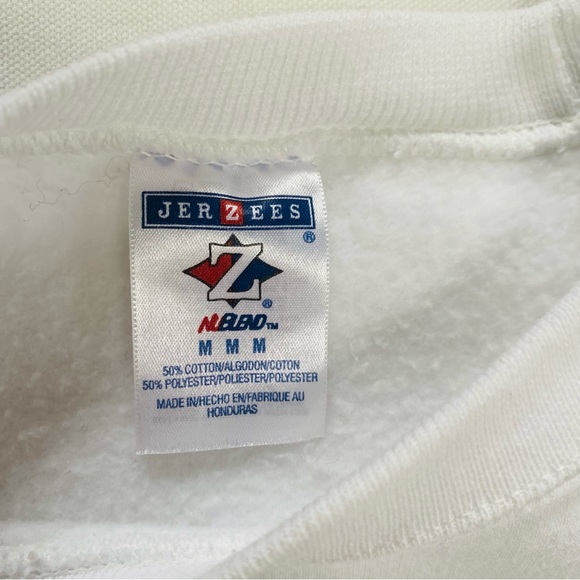 Jerzees Crewneck Floral Vintage Grandma Sweatshirt M White - Picture 3 of 8